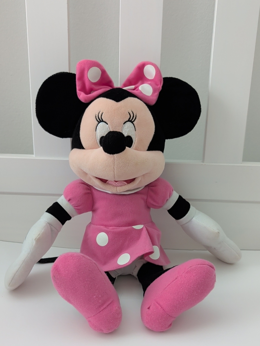 Disney Pink Minnie Mouse Plush with Polka Dot Bow